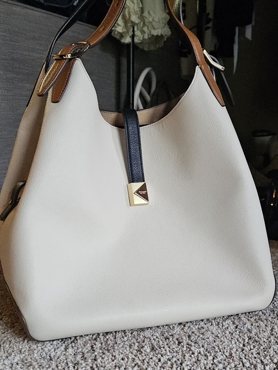 kate spade Handbags - kate spade Cream Tote with Black Strap and Tan Handles